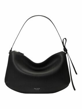 Kate Spade Loop Large Shoulder Bag Pebble Leather Black Silver